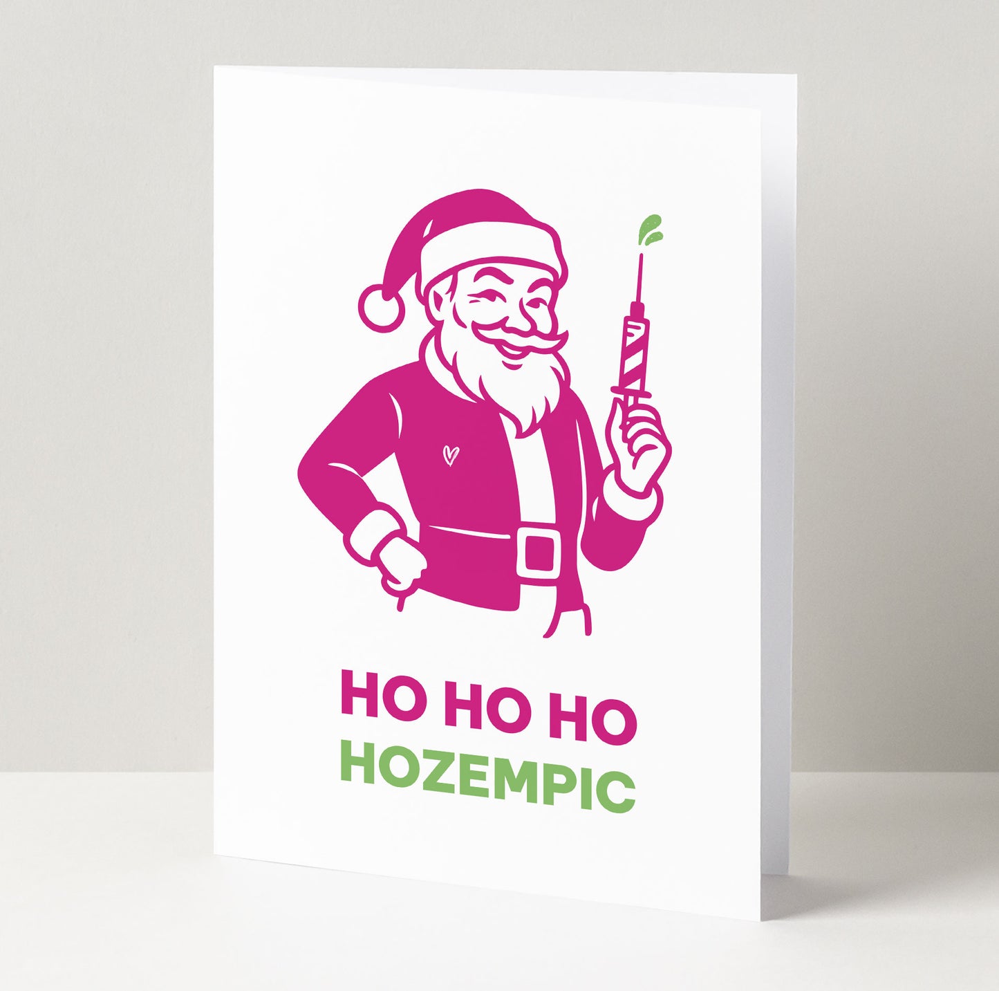 Funny Holiday Card: Ho, Ho, Ho-zempic
