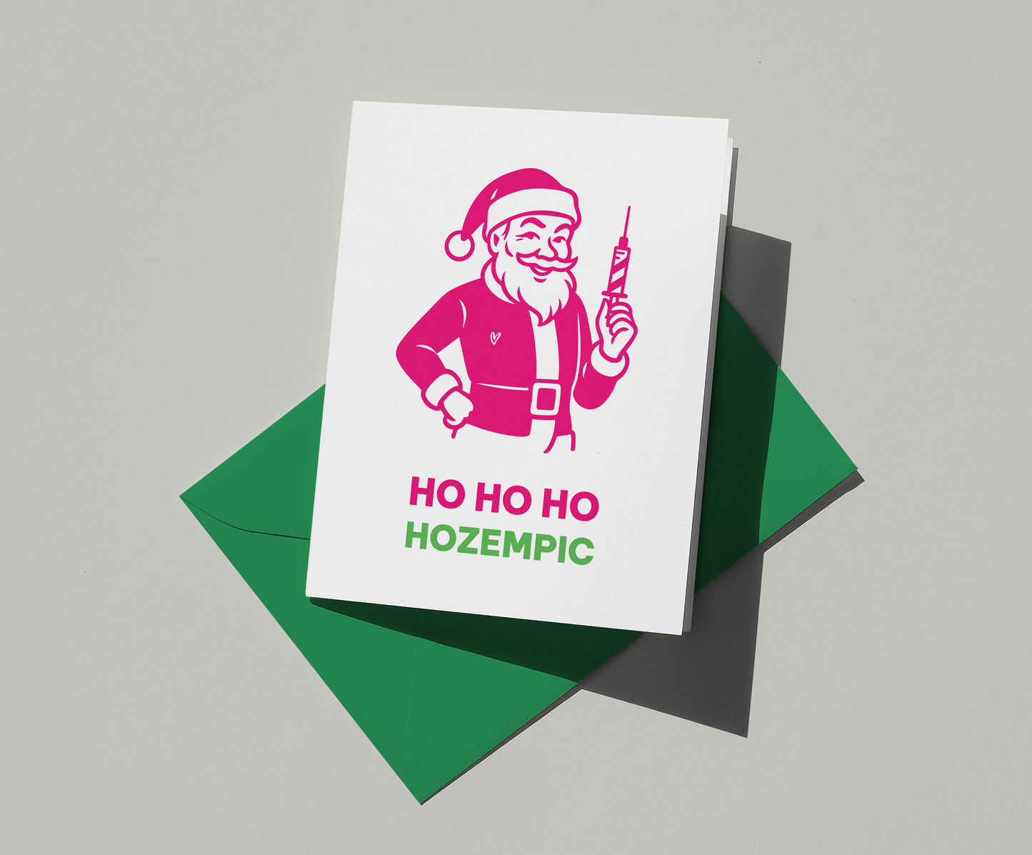 Funny Holiday Card: Ho, Ho, Ho-zempic